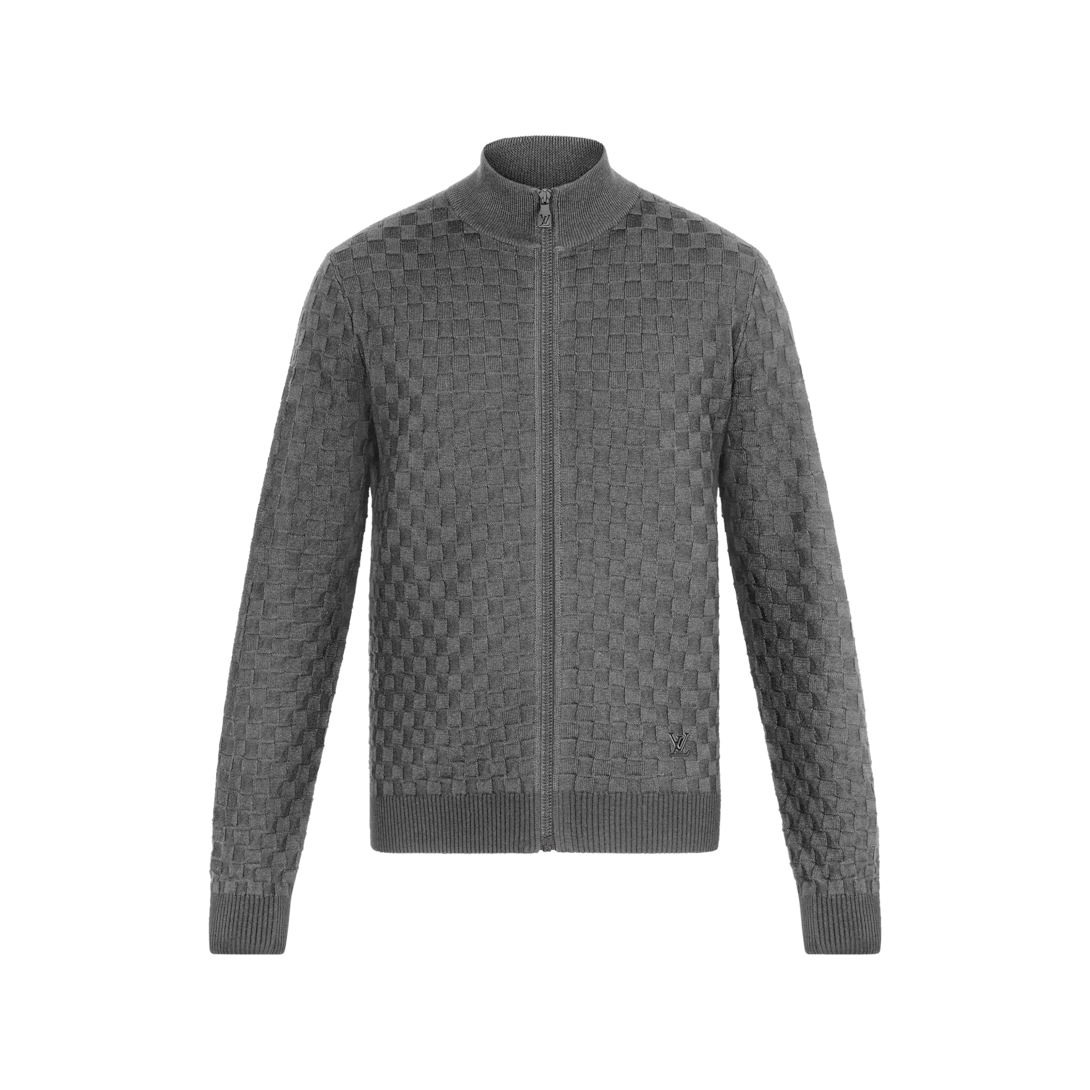 Damier Signature Zip-Through Cardigan - Ready-to-Wear | LOUIS VUITTON